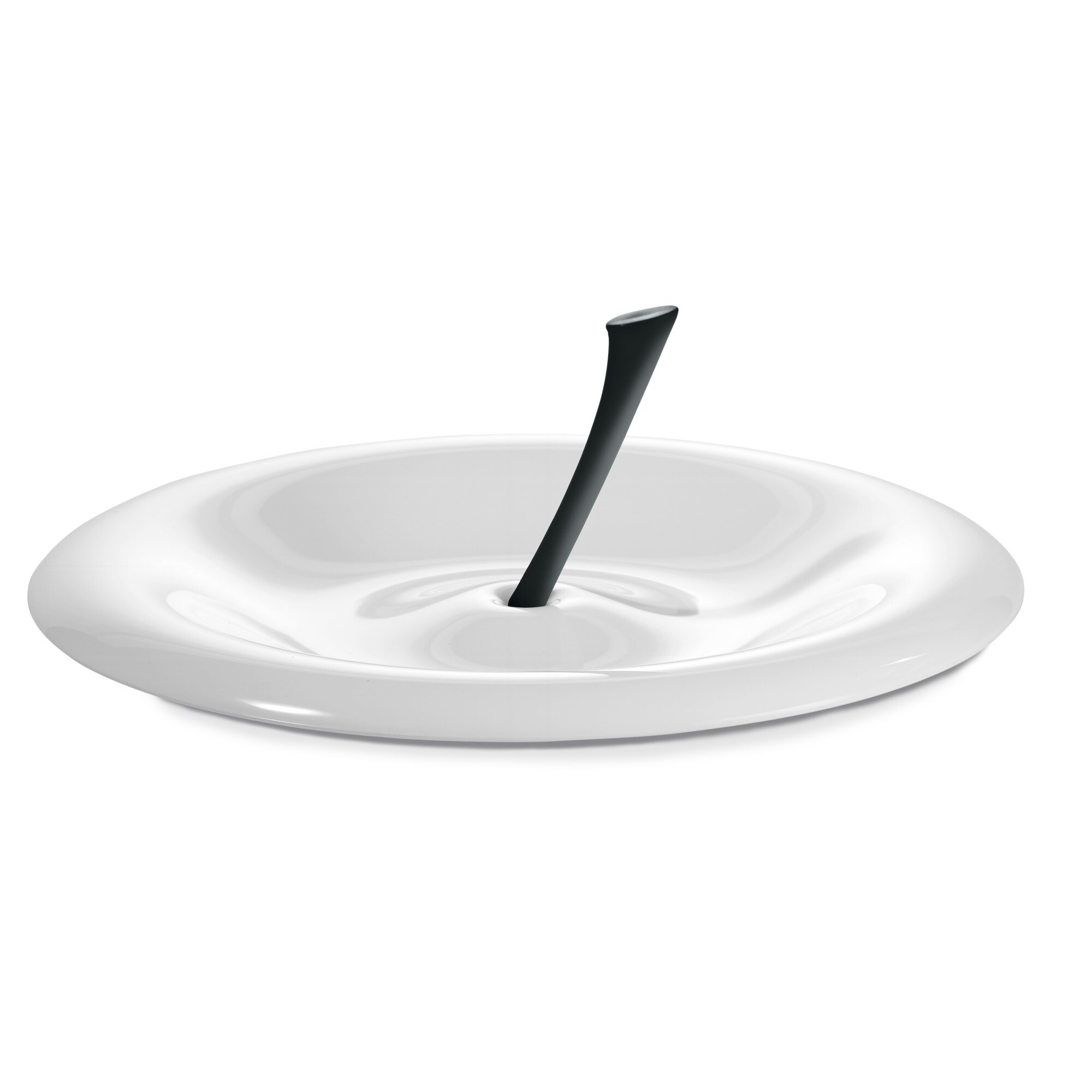 Platou pentru fructe BIG APPLE, alb cu negru