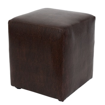 Taburet Cube, piele ecologica Maro Taburet Cube, piele ecologica Maro