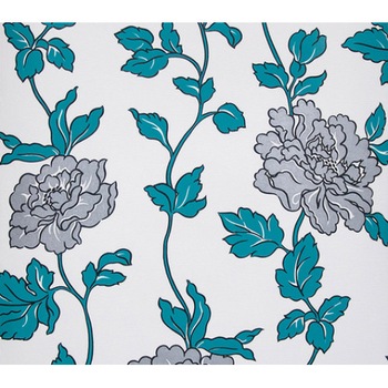 Tapet floral Adelaie 36695-5 spuma vinilica lavabil alb/turcoaz 0.53m x 10m Tapet floral Adelaie 36695-5 spuma vinilica lavabil alb/turcoaz 0.53m x 10m