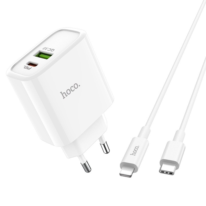 Кабел c Fast Charging Data Cable 3.1А Cable Type-C to Apple Lighning, Бял