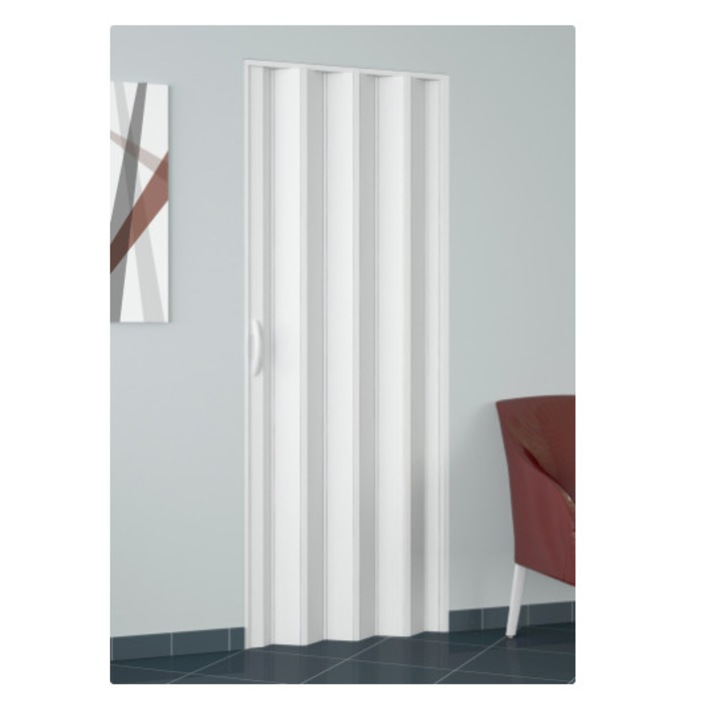 Tempo Line ajtó, PVC, összecsukható, nagy, bal / jobb nyílás, mágneszáró, 80cm x 200cm, fehér