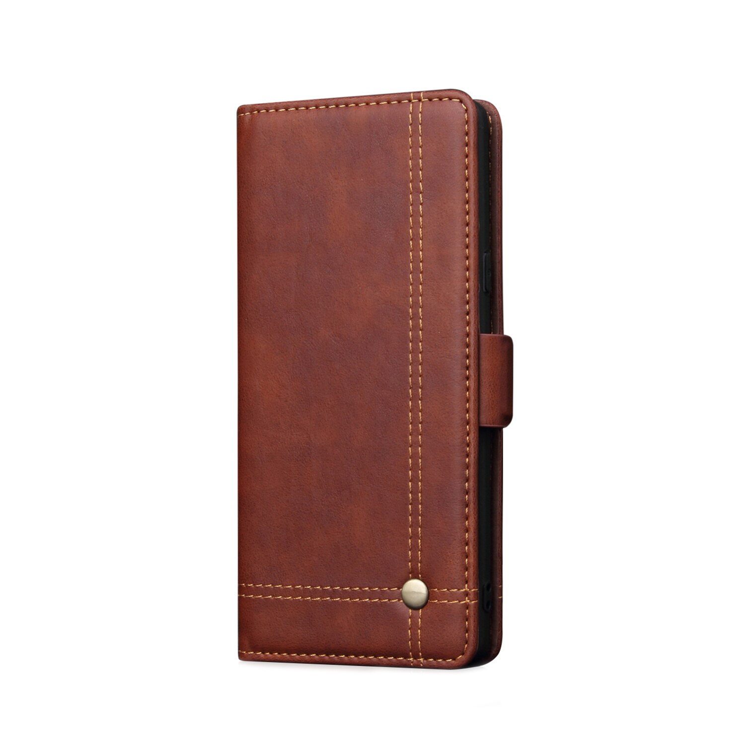 Husa piele, tip portofel, cusaturi ornamentale, stand, inchidere magnetica, Samsung Galaxy Note 10 Plus - CaseMe, Maro coffee