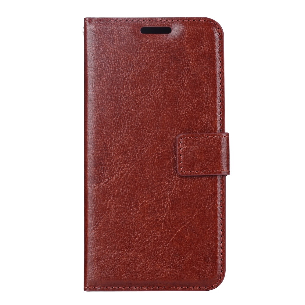 Husa piele fina, tip portofel, inchidere magnetica, stand, suport silicon, Samsung Galaxy S9 - CaseMe, Maro coniac