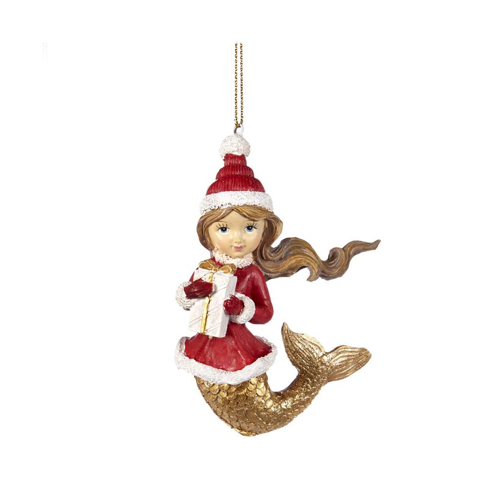 Figurina pentru craciun sub forma unei sirene din rasina 10.5 cm