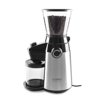 Rasnita automata de cafea Caso Germany, Barista, recipient boabe detasabil, macinare lenta pentru pastrarea aromelor, capacitate mare 300 g, 10 portii, display LED, grad de macinare ajustabil in 15 pasi, negru/inox Rasnita automata de cafea Caso Germany, Barista, recipient boabe detasabil, macinare lenta pentru pastrarea aromelor, capacitate mare 300 g, 10 portii, display LED, grad de macinare ajustabil in 15 pasi, negru/inox