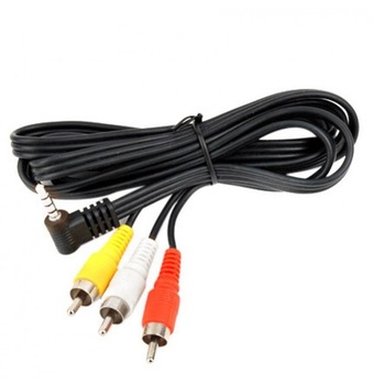 Cablu AV Audio/Video Jack 3,5mm cu 4 cai tata- 3 x RCA tata, pentru TV, Media/DVD Player, VCR, camere foto/video, lungime cablu 1.5m Cablu AV Audio/Video Jack 3,5mm cu 4 cai tata- 3 x RCA tata, pentru TV, Media/DVD Player, VCR, camere foto/video, lungime cablu 1.5m