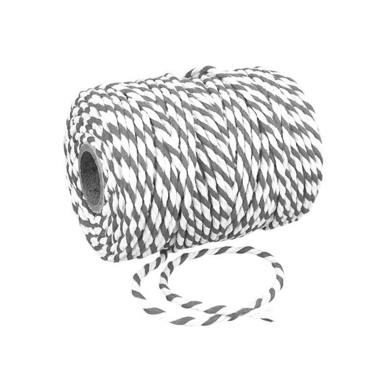 Sfoara bumbac 100% 1mm grosime 10m/rola alb cu gri deschis