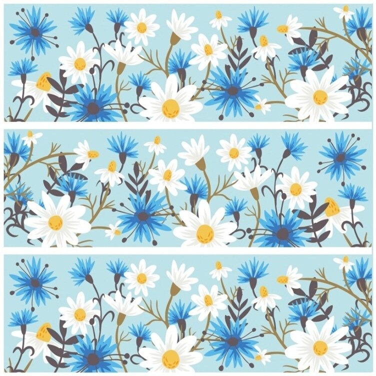 Sticker pentru geam - margarete orizontale, 33 x 30 cm