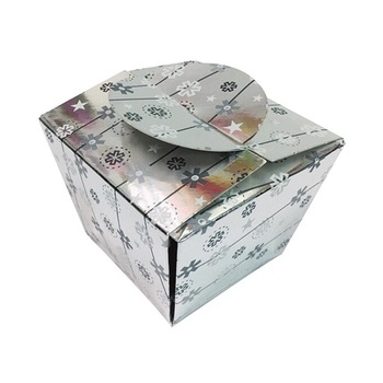 Cutie cadou Craciun, pliabila, din carton - argintiu, 8 x 8 x 6 cm Cutie cadou Craciun, pliabila, din carton - argintiu, 8 x 8 x 6 cm