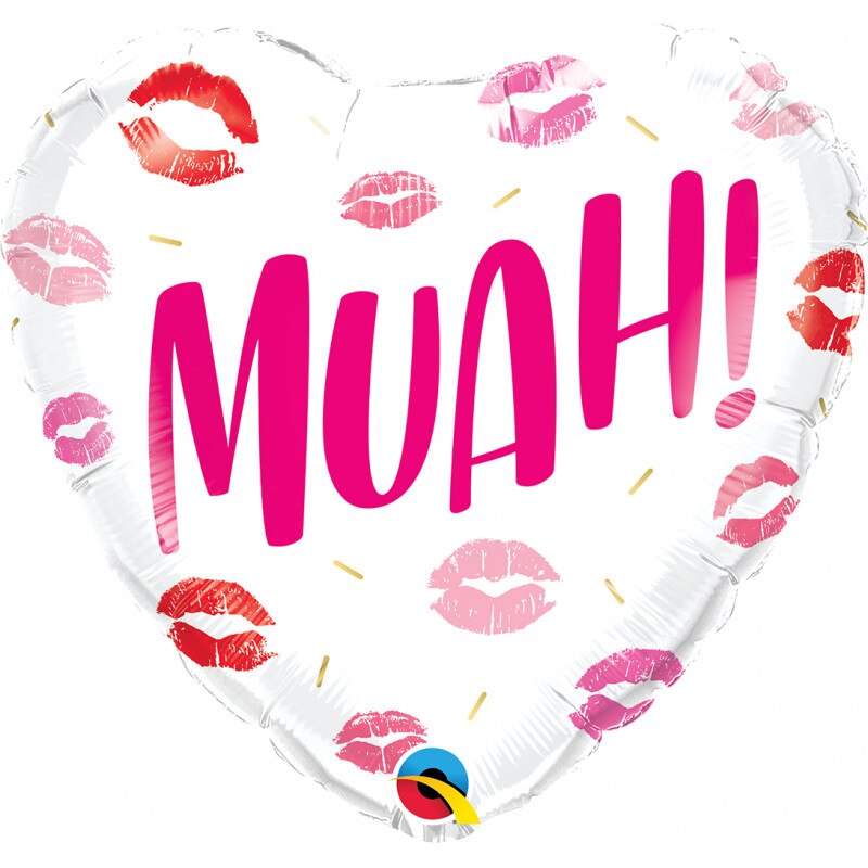 Balon Folie 45 cm Inima Muah, Qualatex 97182