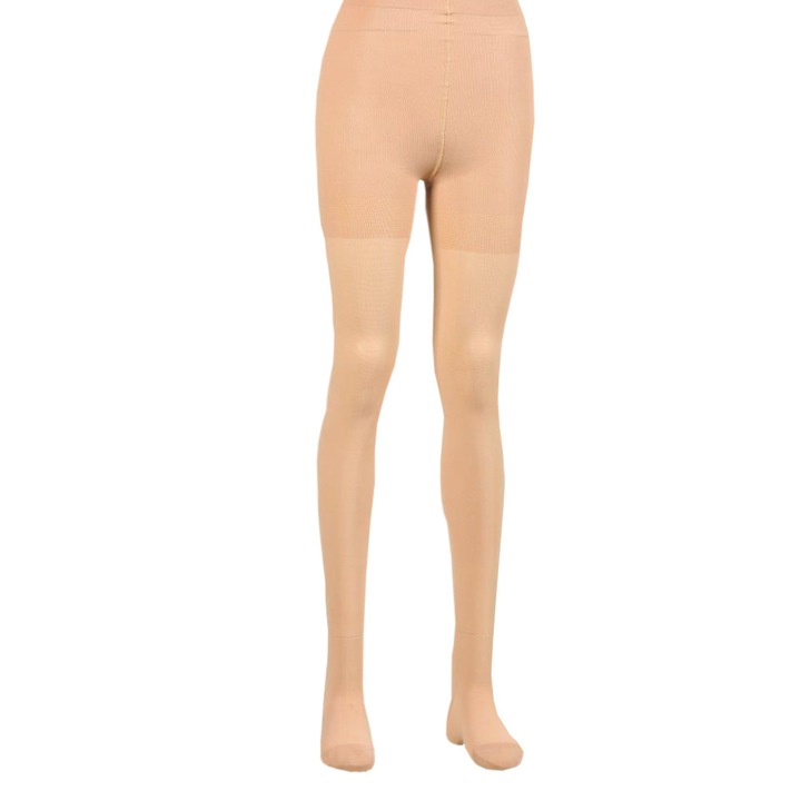 Set Ciorapi Medicinali Compresivi , dres cu chilot + soseta 3/4 , Oedema Twin 25, 20-36 mmHg, microfibra, Bej sable, Masura Small normal, varf inchis