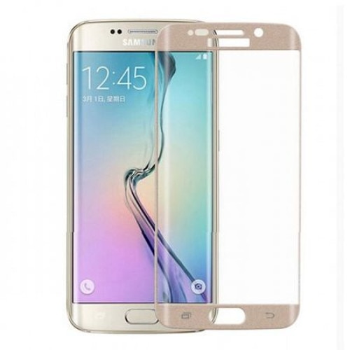 Folie protectie de sticla 9H pentru Samsung Galaxy S6 Edge, Auriu