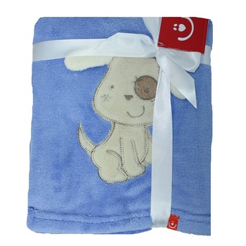 Paturica din plus, albastra, catelus, 76x102 cm Paturica din plus, albastra, catelus, 76x102 cm