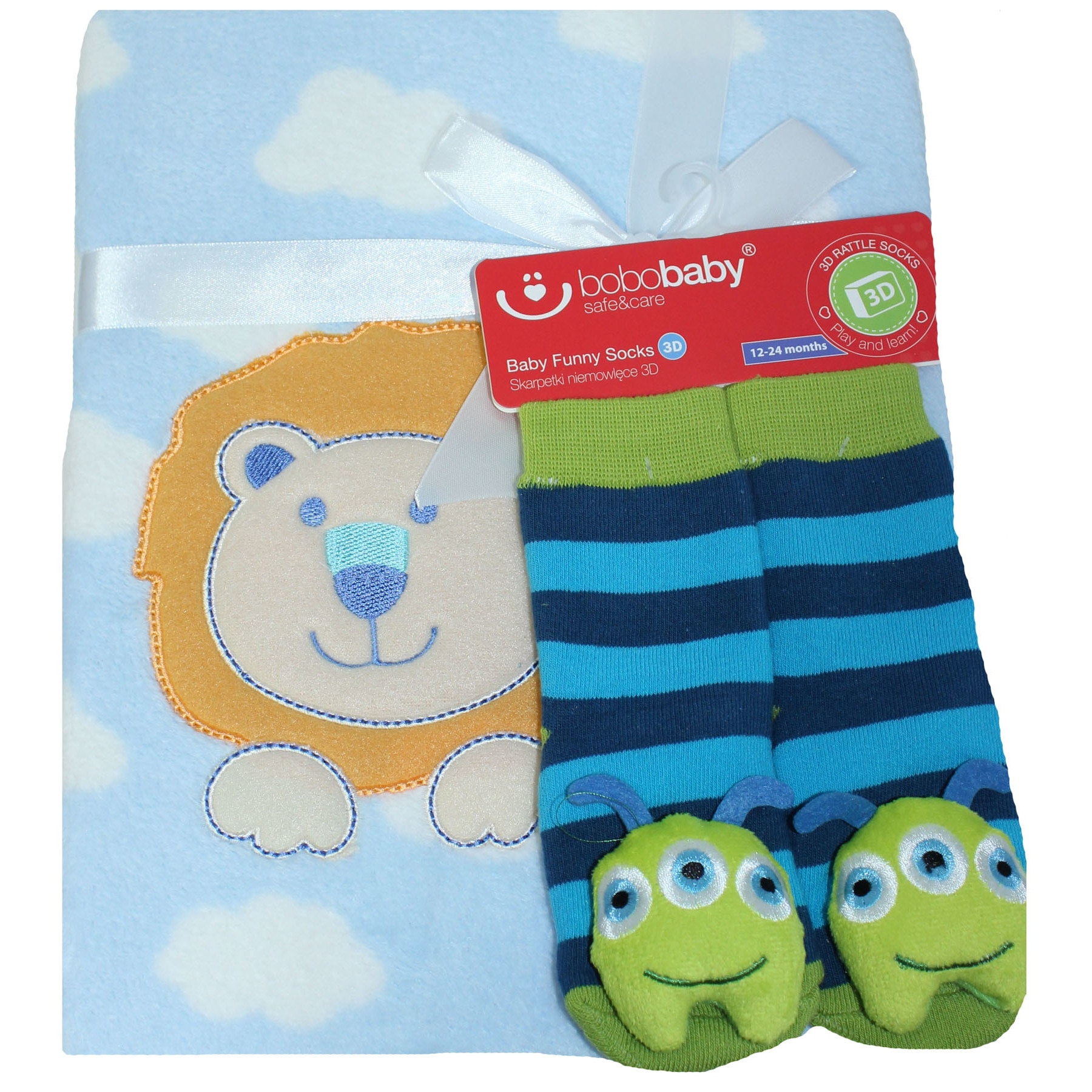 Set, paturica si sosete 12-24 luni, albastru