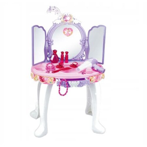 Set de infrumusetare, masuta de machiaj, MY DRESSER, accesorii pentru machiaj si coafura, include uscator de par, Mov