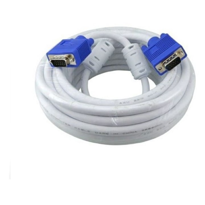 Cablu Nelbo VGA la VGA (D-SUB la D-SUB), tip tata-tata, 10M, ecranat de calitate superioara