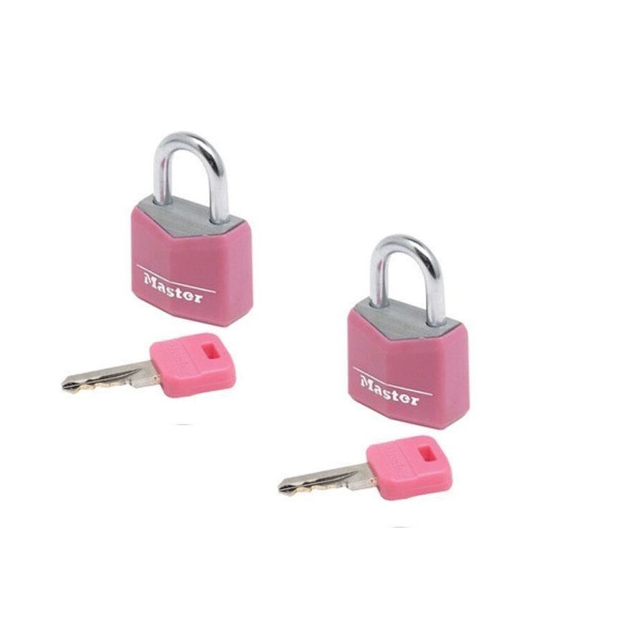 Set doua lacate din aluminiu, Masterlock, 9120EURTCOL, corp de 20mm, roz