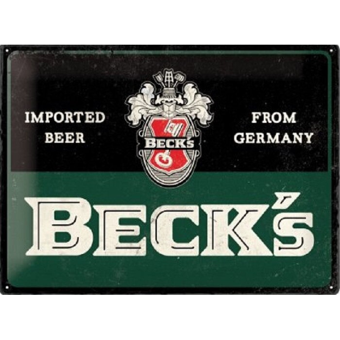 Placa metalica - Becks Imported Beer- 30x40 cm