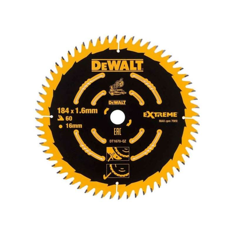Panza, Dewalt, de ferastrau circular, EXTREME, 184x16,Z 60 pentru DCS365 DT1670