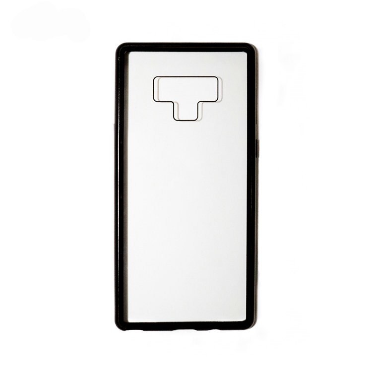 Husa tip bumper magnetic din aluminiu usor + folie sticla securizata spate, Samsung Galaxy Note 9 - iCase, Negru