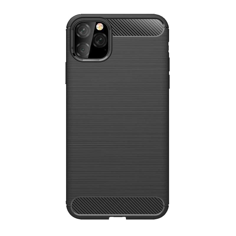 Husa silicon Apple iPhone 11 Pro Max model Carbon Negru, Antisoc, TPU, Viceversa