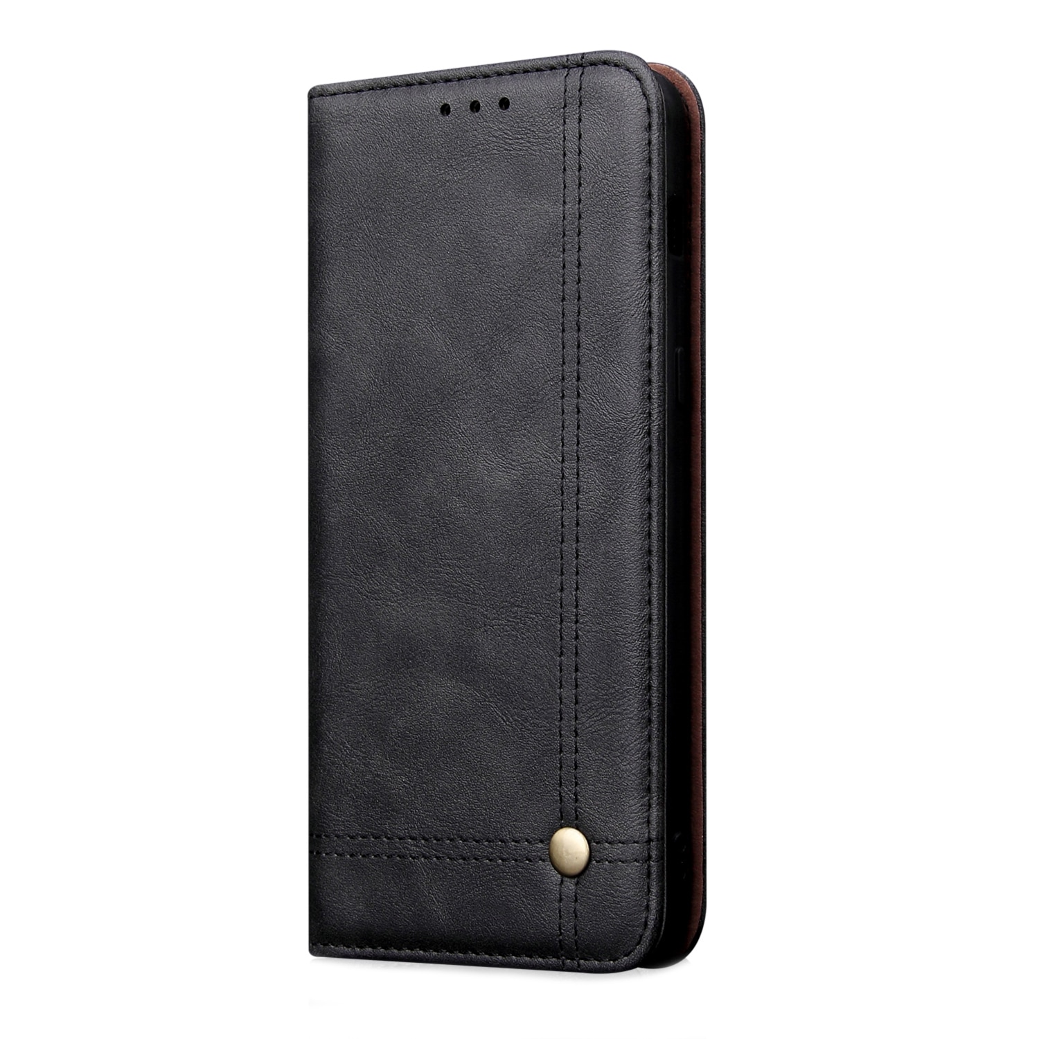 Husa piele, tip portofel, cusaturi ornamentale, stand, inchidere magnetica, Samsung Galaxy S8 Plus - CaseMe, culoare Neagra