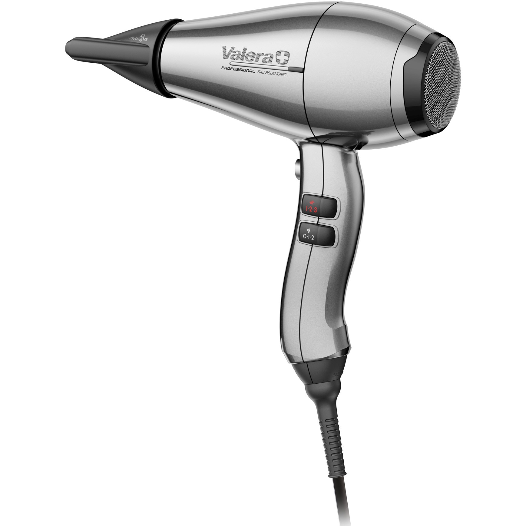 Uscator de par profesional Valera Swiss Silence Jet SXJ 8600 RC, 2400 W, Motor Long-Life, Ionizare, 3 Setari temperatura, 2 Setari viteza, Gri
