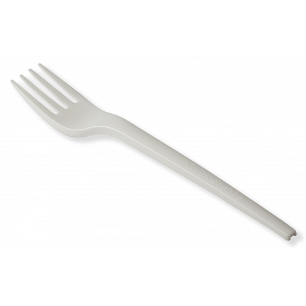 Set 50 furculite biodegradabile DELUXE 18 cm, albe, CPLA