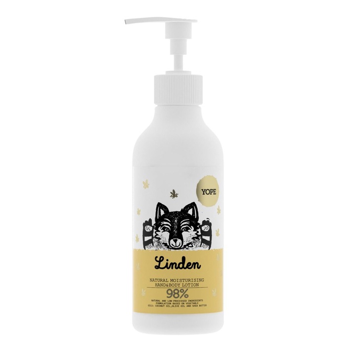 Természetes balzsam kézre és testre Linden lime-mal, Yope, 300 ml