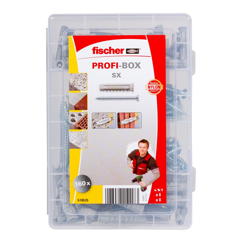 Diblu nylon universal SX, fischer, PROFI BOX + holsurub, 80 buc