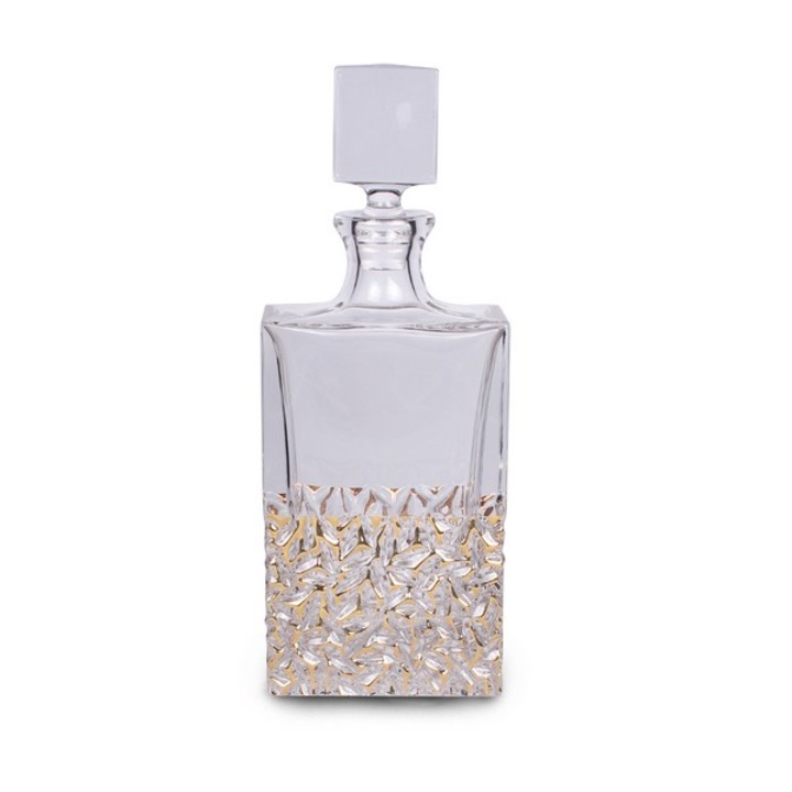 Decantor Bohemia 1845 Nicolette Golden Marble, Transparent/Auriu, 1000 ml