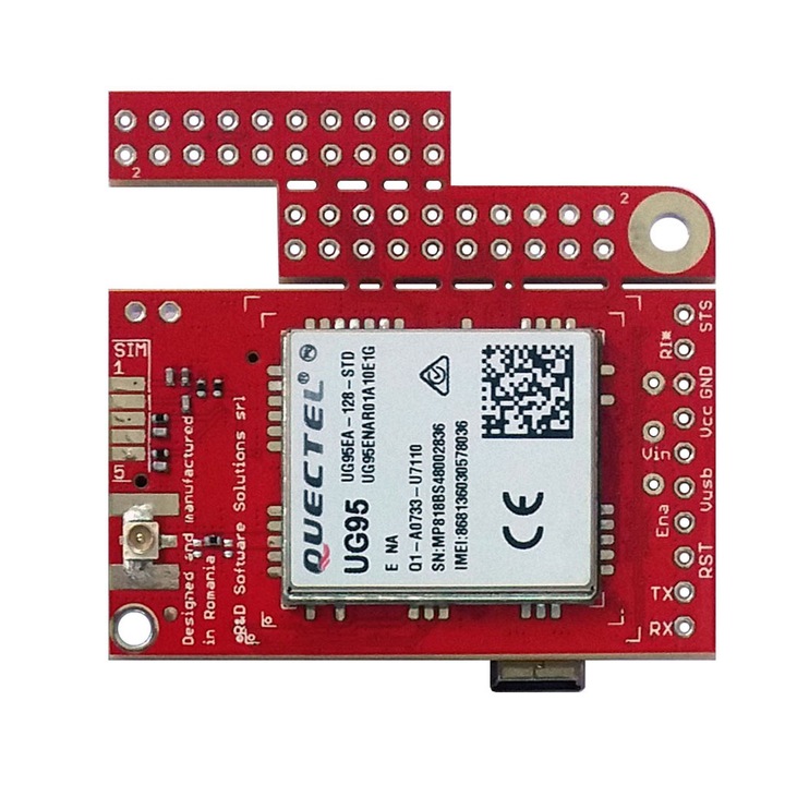 3G + GSM модем - u-GSM UG95E - съвместим с Arduino, Raspberry PI и BeagleBone Black