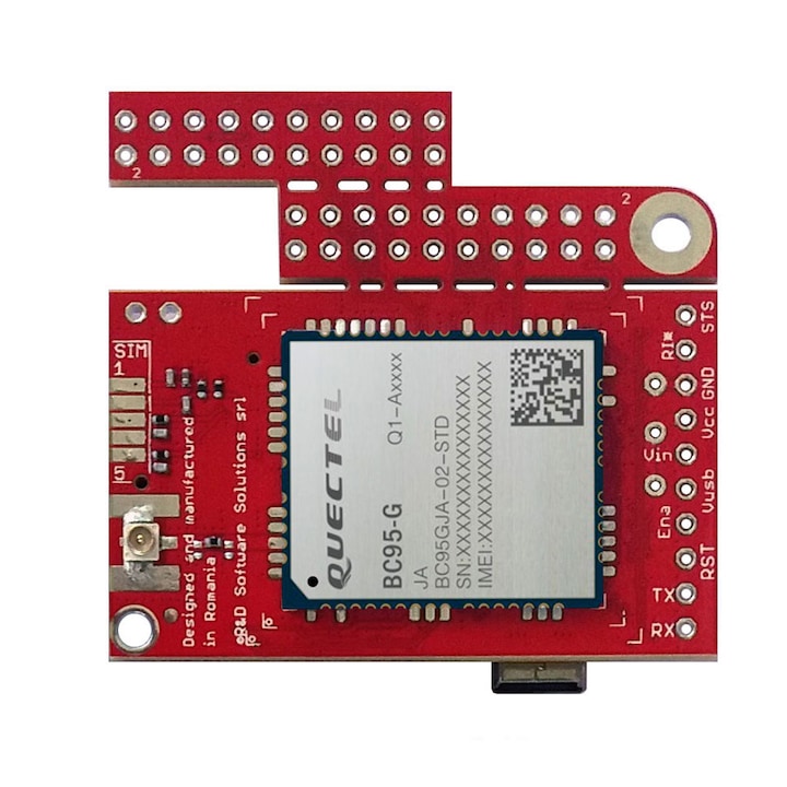 Модем с ниска мощност LTE NBIOT - u-GSM BC95G - съвместим с Arduino, Raspberry PI и BeagleBone Black