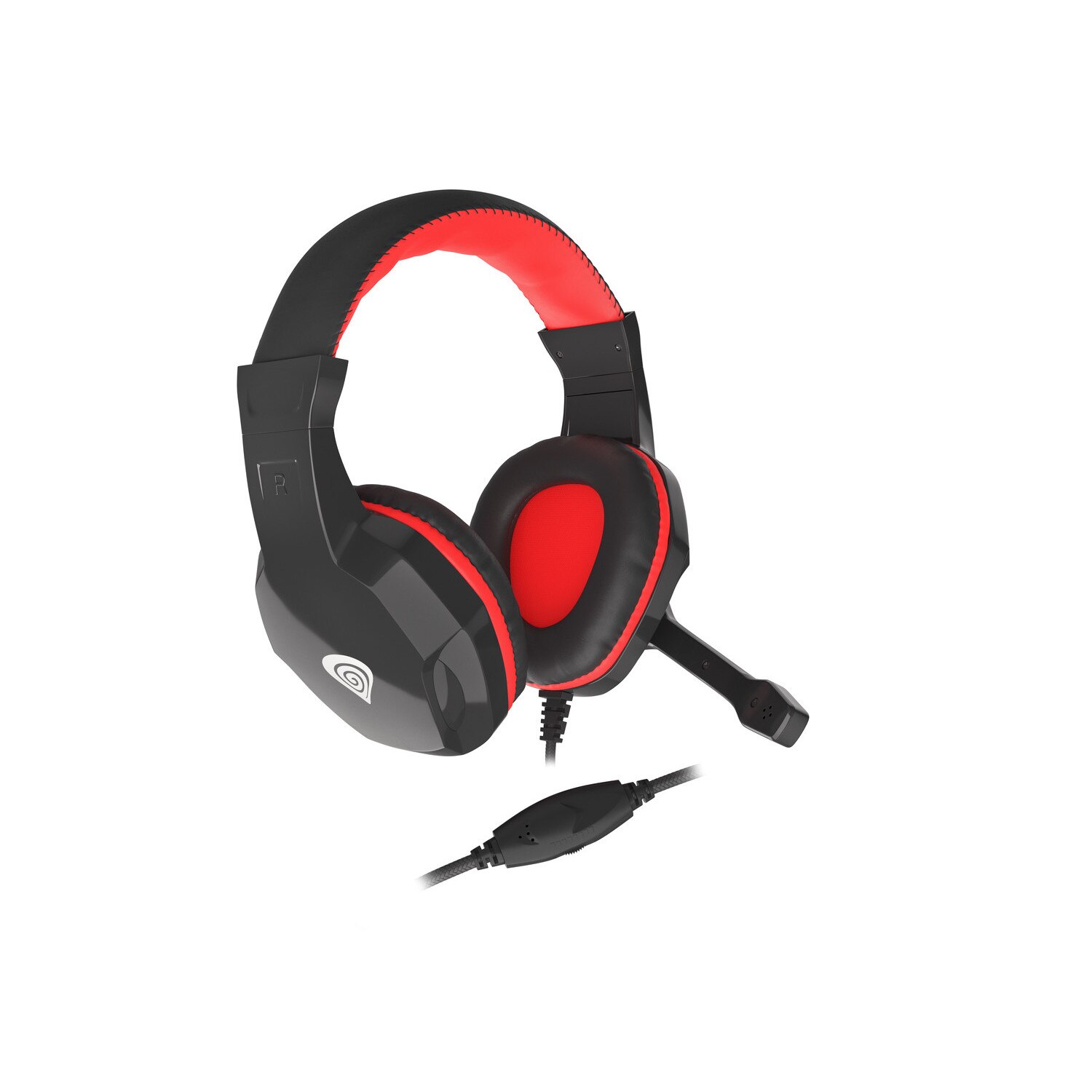 Casti pentru gaming, Genesis, Argon 100 Gamer, Cu fir, Microfon incorporat, Negru/Rosu