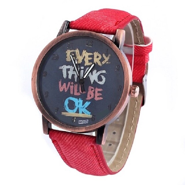 Ceas dama casual, elegant Quartz Geneva G180 rosu, curea piele + textil, afisaj analogic