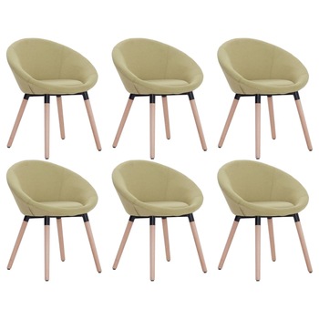 Set de 6 scaune de bucatarie, vidaXL, Verde, 63 x 55 x 76 cm, cadru lemn Set de 6 scaune de bucatarie, vidaXL, Verde, 63 x 55 x 76 cm, cadru lemn