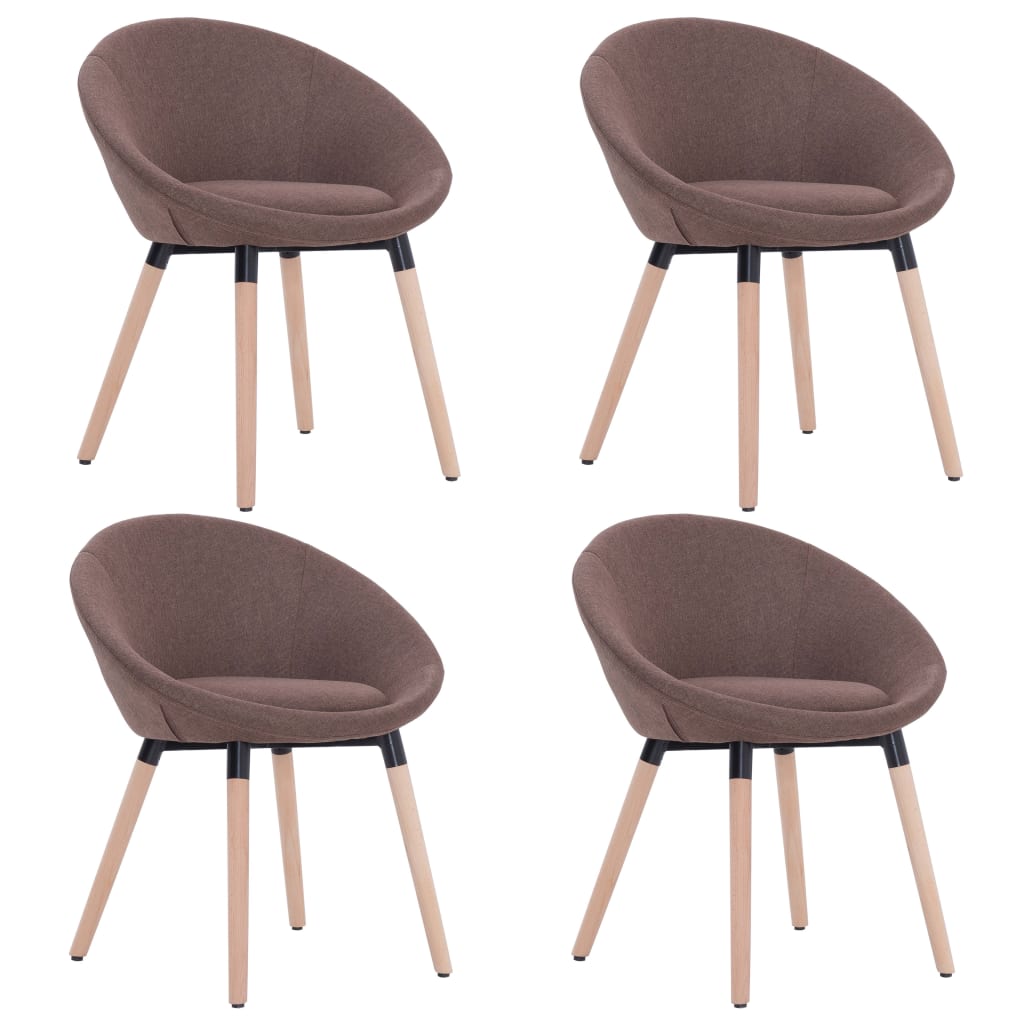 Set de 4 scaune de bucatarie, vidaXL, Maro inchis, 63 x 55 x 76 cm, cadru lemn