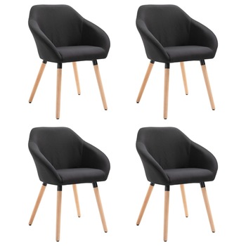 Set de 4 scaune pentru living, vidaXL, Negru, 62 x 54 x 83,5 cm, cadru lemn Set de 4 scaune pentru living, vidaXL, Negru, 62 x 54 x 83,5 cm, cadru lemn