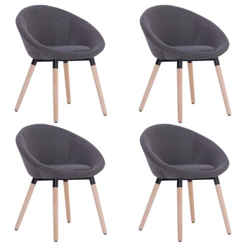 Set de 4 scaune de bucatarie, vidaXL, Gri inchis, 63 x 55 x 76 cm, cadru lemn Set de 4 scaune de bucatarie, vidaXL, Gri inchis, 63 x 55 x 76 cm, cadru lemn