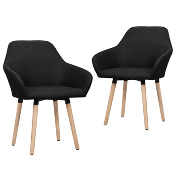 Set de 2 scaune de sufragerie, vidaXL, Negru, 62 x 54 x 83,5 cm