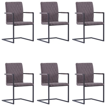 Set de 6 scaune consola de bucatarie. vidaXL. Maro inchis. 53 x 61 x 88.2 cm. cadru otel si tapiterie piele ecologica