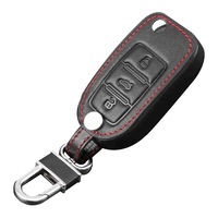 husa telecomanda auto tip breloc pentru chei de tip briceag marca vw volkswagen sau skoda din piele ecologica negru imagen 0_0_0