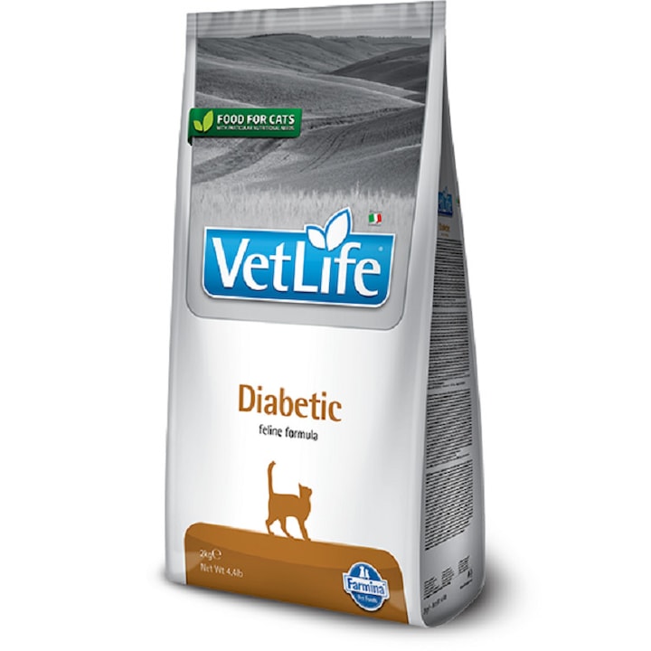 Diétás táp macskáknak, Vet Life Diabetic, 2 kg
