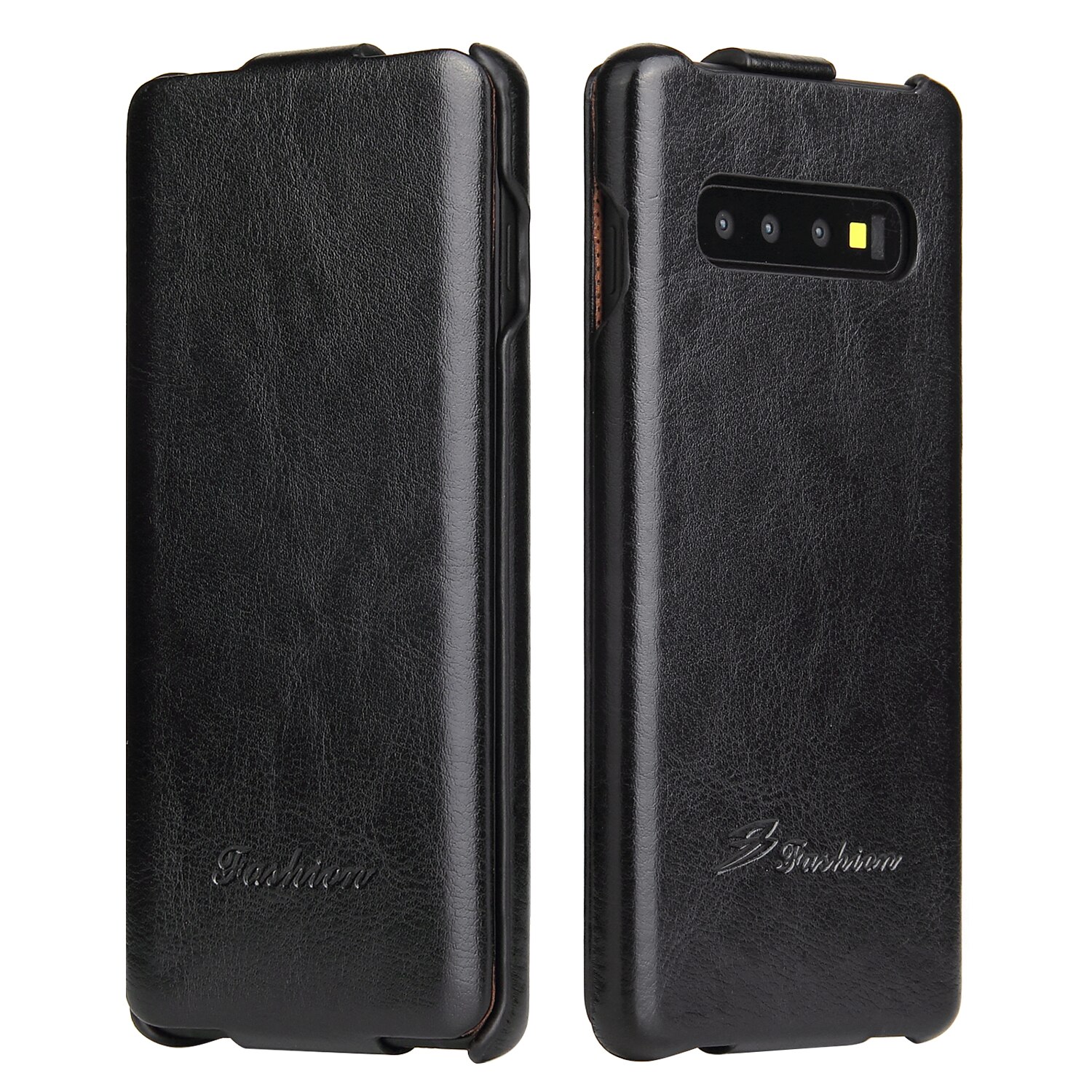 Husa piele fina, tip flip cover vertical, Samsung Galaxy S10 - CaseMe, culoare Negru