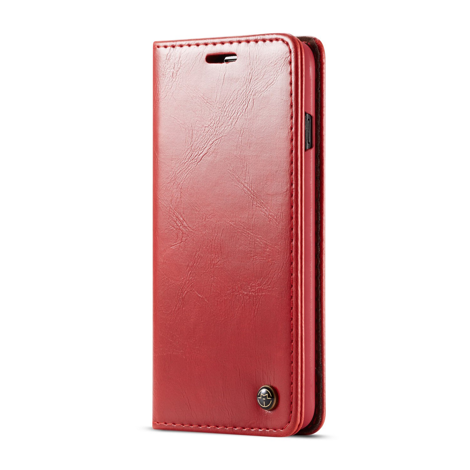 Husa piele fina, tip portofel, stand, inchidere magnetica, Samsung Galaxy S10 - CaseMe, culoare Rosie
