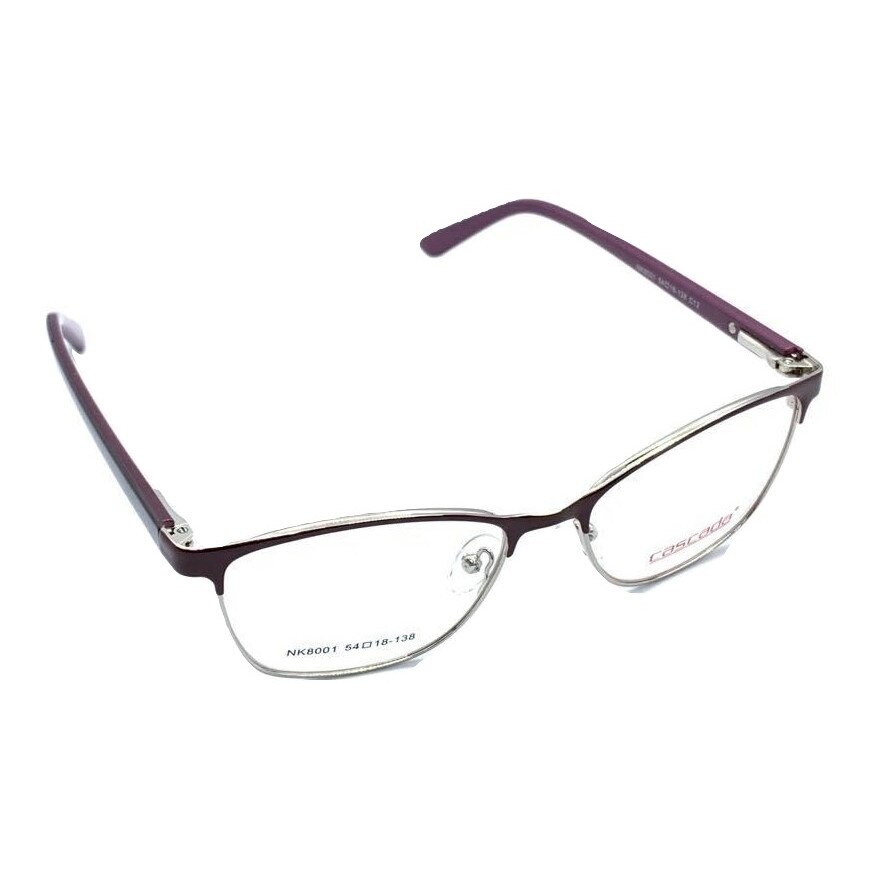 Rame ochelari de vedere, Cascada, Dama, NK8001, 54mm, Grena/Argintiu