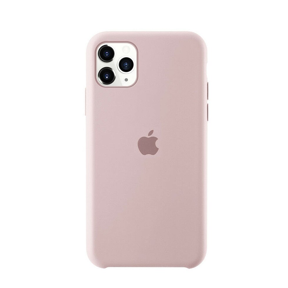 Husa protectie spate, cu logo Apple pentru iPhone 11, silicon, Roz