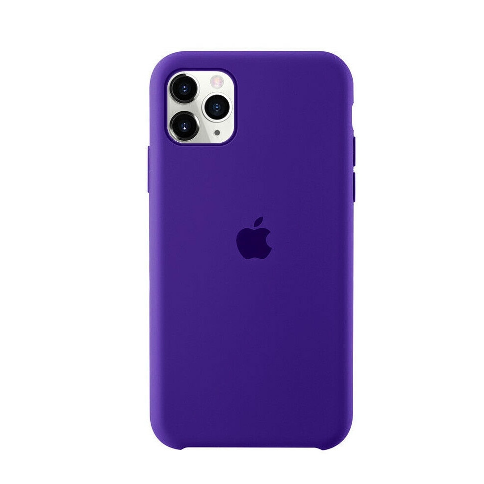 Husa protectie spate Bibilel cu logo Apple pentru iPhone 11, silicon, Mov, BBL1140
