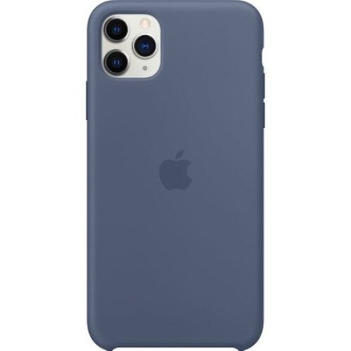 Husa protectie spate, cu logo Apple pentru iPhone 11 Pro, silicon, Albastru