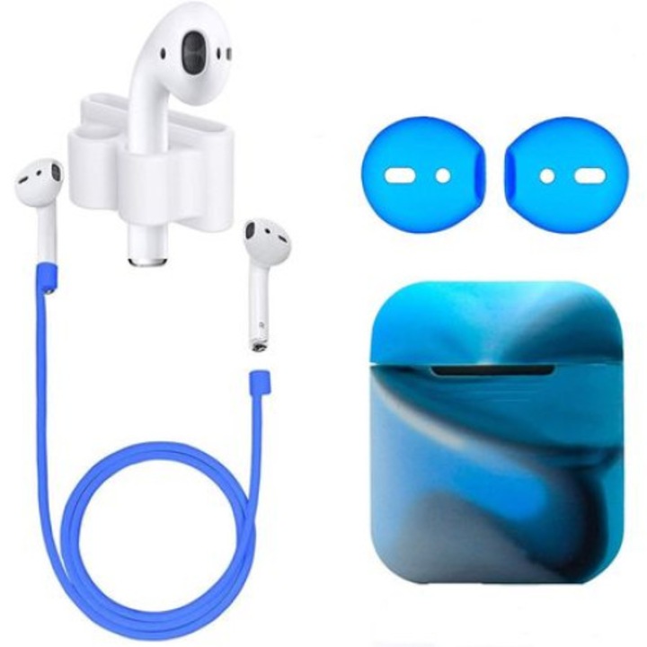 Set de 4 piese pentru casti AirPods, Navy